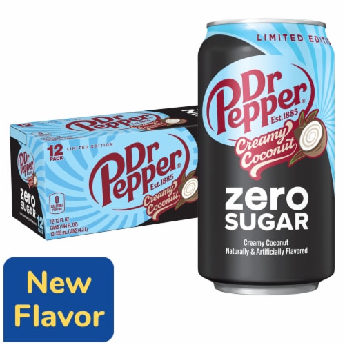 Dr Pepper Creamy Coconut Zero Sugar Soda - Cozy Zero Sugar Pack